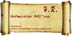 Hofmeister Rózsa névjegykártya