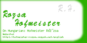 rozsa hofmeister business card